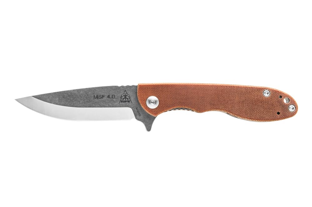 Amazon.com: TOPS Knives Mini Scandi Folder 4.0- Tumble